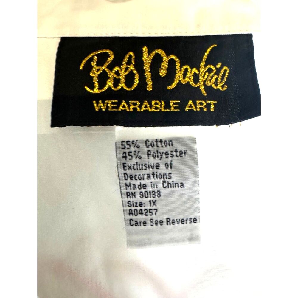 Bob Mackie Wearable Art Blouse w/ Insect Motif Embroidery on Cuffs, Yoke, Front - Picture 2 of 12